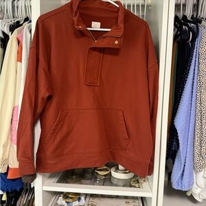 a new day Women's Rust Zip Up Sweater